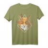 Wald Fuchs mit Blättern Natur T-Shirt – Handgemaltes Aquarelldesign, ideales Weihnachts- und Geburtstagsgeschenk für Natur- und Tierliebhaber