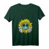 Damen Hippie Sonnenblume Planet Erde Friedenszeichen Natur V-Ausschnitt T-Shirt – Nachhaltige Festival-Mode & Umweltschutz