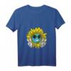 Damen Hippie Sonnenblume Planet Erde Friedenszeichen Natur V-Ausschnitt T-Shirt – Nachhaltige Festival-Mode & Umweltschutz
