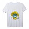 Damen Hippie Sonnenblume Planet Erde Friedenszeichen Natur V-Ausschnitt T-Shirt – Nachhaltige Festival-Mode & Umweltschutz