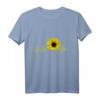 Blühende Sonnenblume mit Herzschlag T-Shirt - Natur- und Blumenliebe, ideales Geschenk zum Muttertag, Valentinstag & Geburtstag