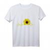 Blühende Sonnenblume mit Herzschlag T-Shirt - Natur- und Blumenliebe, ideales Geschenk zum Muttertag, Valentinstag & Geburtstag