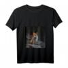 Damen Vaporwave Fuchs Aesthetic Fox Natur T-Shirt mit V-Ausschnitt – Perfekt für Festivals, Partys & Naturliebhaber