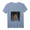 Damen Vaporwave Fuchs Aesthetic Fox Natur T-Shirt mit V-Ausschnitt – Perfekt für Festivals, Partys & Naturliebhaber