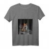 Damen Vaporwave Fuchs Aesthetic Fox Natur T-Shirt mit V-Ausschnitt – Perfekt für Festivals, Partys & Naturliebhaber