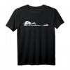 Minimalistisches Gitarre T-Shirt mit Natur- und Stadtmotiven – Schwarz Weiß Design für Musik- und Naturfans
