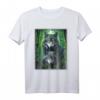 Wolf Wölfe im dunklen Wald Nacht mit Mond Fantasy Natur T-Shirt – Tier- und Naturdesign für Wolf Liebhaber