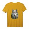 Wolfsilhouette T-Shirt mit Doppelbelichtung – Surreale Wald- und Bergdesigns für Tier- und Naturliebhaber