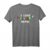 I Love Nepal - Urlaub Reisen T-Shirt für Reiseliebhaber & Kulturenthusiasten, ideales Geschenk für Nepal-Fans