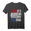 Holland Oranje Team Heimat Herz Wurzeln Fingerabdruck DNA T-Shirt – Perfektes Fanartikel Geschenk für Niederlande Fans zu Geburtstag & Weihnachten