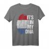 Holland Oranje Team Heimat Herz Wurzeln Fingerabdruck DNA T-Shirt – Perfektes Fanartikel Geschenk für Niederlande Fans zu Geburtstag & Weihnachten