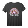 Nigeria Afrika Regenbogenherz T-Shirt für Frauen – Retro 80er Jahre Design, süße Herzen & Cottagecore Stil