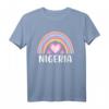 Nigeria Afrika Regenbogenherz T-Shirt für Frauen – Retro 80er Jahre Design, süße Herzen & Cottagecore Stil