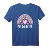 Nigeria Afrika Regenbogenherz T-Shirt für Frauen – Retro 80er Jahre Design, süße Herzen & Cottagecore Stil