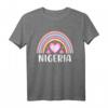 Nigeria Afrika Regenbogenherz T-Shirt für Frauen – Retro 80er Jahre Design, süße Herzen & Cottagecore Stil