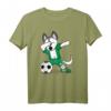 Husky Dabbing Nigeria Fußball Jersey 2019 - Lustiges Fußball T-Shirt für Fans, Spieler & Trainer, Perfektes Geschenk für Meisterschaftsturnier & Feiertage