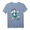Husky Dabbing Nigeria Fußball Jersey 2019 - Lustiges Fußball T-Shirt für Fans, Spieler & Trainer, Perfektes Geschenk für Meisterschaftsturnier & Feiertage