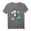 Husky Dabbing Nigeria Fußball Jersey 2019 - Lustiges Fußball T-Shirt für Fans, Spieler & Trainer, Perfektes Geschenk für Meisterschaftsturnier & Feiertage