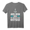 Ostsee Meer Urlaub T-Shirt mit Anker und Möwe – Perfekt für Nordsee-Urlaub, Segler & Kapitäne, Hamburg & Schleswig-Holstein Fans