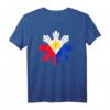 Philippinische Flagge Pinoy Flagge Filipino T-Shirt mit Sonne & Drei Sternen – Klassisch geschnitten, doppelt genähter Saum