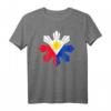 Philippinische Flagge Pinoy Flagge Filipino T-Shirt mit Sonne & Drei Sternen – Klassisch geschnitten, doppelt genähter Saum