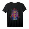 HapKoala T-Shirt mit Trippy Love, Peace & Shrooms - Buntes Psychedelic Design mit Third Eye & Pineal Gland Motiv