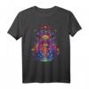 HapKoala T-Shirt mit Trippy Love, Peace & Shrooms - Buntes Psychedelic Design mit Third Eye & Pineal Gland Motiv