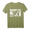 Born to ski T-Shirt – Klassisch geschnittenes Wintersport-Shirt für Skifahrer und Bergliebhaber