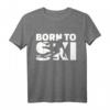 Born to ski T-Shirt – Klassisch geschnittenes Wintersport-Shirt für Skifahrer und Bergliebhaber