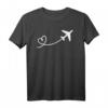 Flugzeug Flieger Flug Fliegen Reisen Reise Herz T-Shirt – Originelles Geschenk für Flugbegeisterte, Paare & Flugpersonal