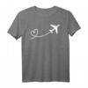 Flugzeug Flieger Flug Fliegen Reisen Reise Herz T-Shirt – Originelles Geschenk für Flugbegeisterte, Paare & Flugpersonal
