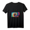 Damen T-Shirt mit Friedenswort in russischer Sprache - Batik-Design, V-Ausschnitt, leichtes und klassisches Schnittmuster