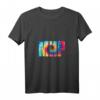 Damen T-Shirt mit Friedenswort in russischer Sprache - Batik-Design, V-Ausschnitt, leichtes und klassisches Schnittmuster