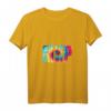 Damen T-Shirt mit Friedenswort in russischer Sprache - Batik-Design, V-Ausschnitt, leichtes und klassisches Schnittmuster