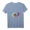 Damen T-Shirt mit Friedenswort in russischer Sprache - Batik-Design, V-Ausschnitt, leichtes und klassisches Schnittmuster