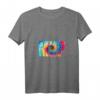 Damen T-Shirt mit Friedenswort in russischer Sprache - Batik-Design, V-Ausschnitt, leichtes und klassisches Schnittmuster