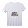 Damen Krasawiza UDSSR Russland Pfau Blume Geschenk - Russisches T-Shirt mit V-Ausschnitt für Frauen, Weihnachten & Kulturfans