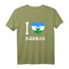 I Love Kavkaz Kaukasus Flagge T-Shirt - Geschenkidee für Russland- und Kaukasus-Liebhaber mit kyrillischer Schrift
