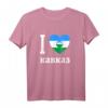 I Love Kavkaz Kaukasus Flagge T-Shirt - Geschenkidee für Russland- und Kaukasus-Liebhaber mit kyrillischer Schrift