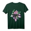 Buntes Totenkopf T-Shirt mit Blumen & Schmetterlingen – Perfekt für Halloween, Tag der Toten & Tattoo-Fans
