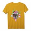 Buntes Totenkopf T-Shirt mit Blumen & Schmetterlingen – Perfekt für Halloween, Tag der Toten & Tattoo-Fans