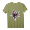 Buntes Totenkopf T-Shirt mit Blumen & Schmetterlingen – Perfekt für Halloween, Tag der Toten & Tattoo-Fans