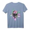Buntes Totenkopf T-Shirt mit Blumen & Schmetterlingen – Perfekt für Halloween, Tag der Toten & Tattoo-Fans