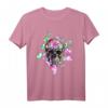Buntes Totenkopf T-Shirt mit Blumen & Schmetterlingen – Perfekt für Halloween, Tag der Toten & Tattoo-Fans