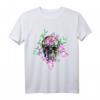 Buntes Totenkopf T-Shirt mit Blumen & Schmetterlingen – Perfekt für Halloween, Tag der Toten & Tattoo-Fans