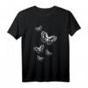 Weisse Schmetterlinge T-Shirt - Elegantes monochromes Design mit dekorativen Flügelmotiven für Damen