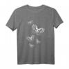 Weisse Schmetterlinge T-Shirt - Elegantes monochromes Design mit dekorativen Flügelmotiven für Damen