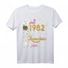 April Girl 1982 Sonnenblumen Schmetterlinge - HapKoala T-Shirt für Frauen, Mütter und Geburtstagsfeier-Deko