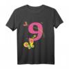 Kinder Geburtstagsshirt 9 Jahre Mädchen - Buntes Schmetterling & Blumen Design für den besonderen Tag