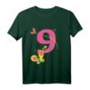Kinder Geburtstagsshirt 9 Jahre Mädchen - Buntes Schmetterling & Blumen Design für den besonderen Tag